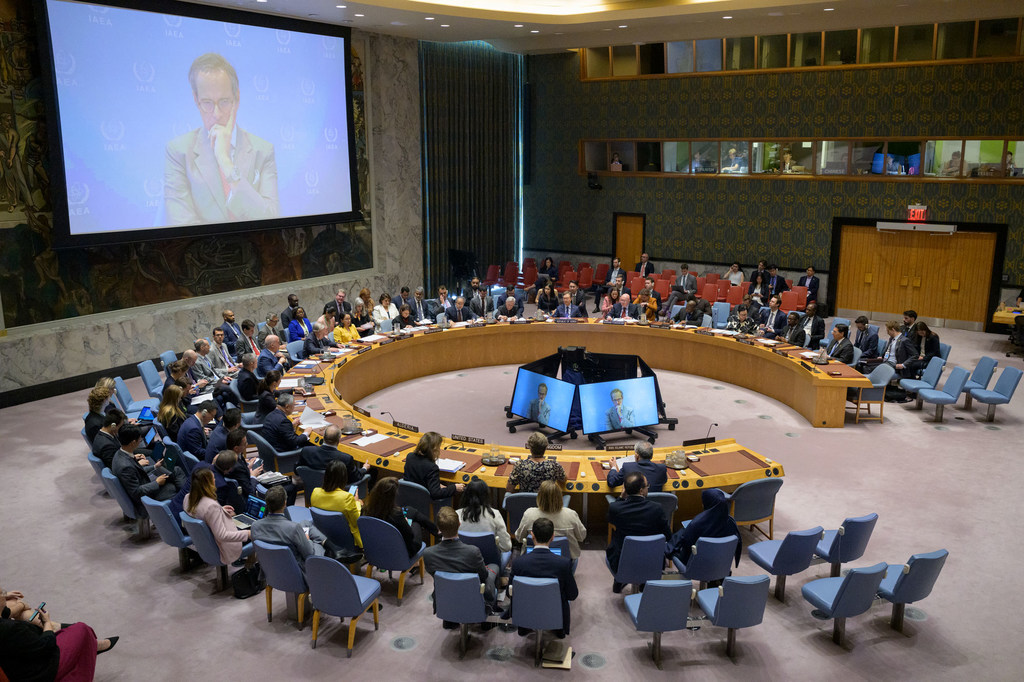 A wide view of Friday's Security Council meeting on the Iran-Israel conflict.